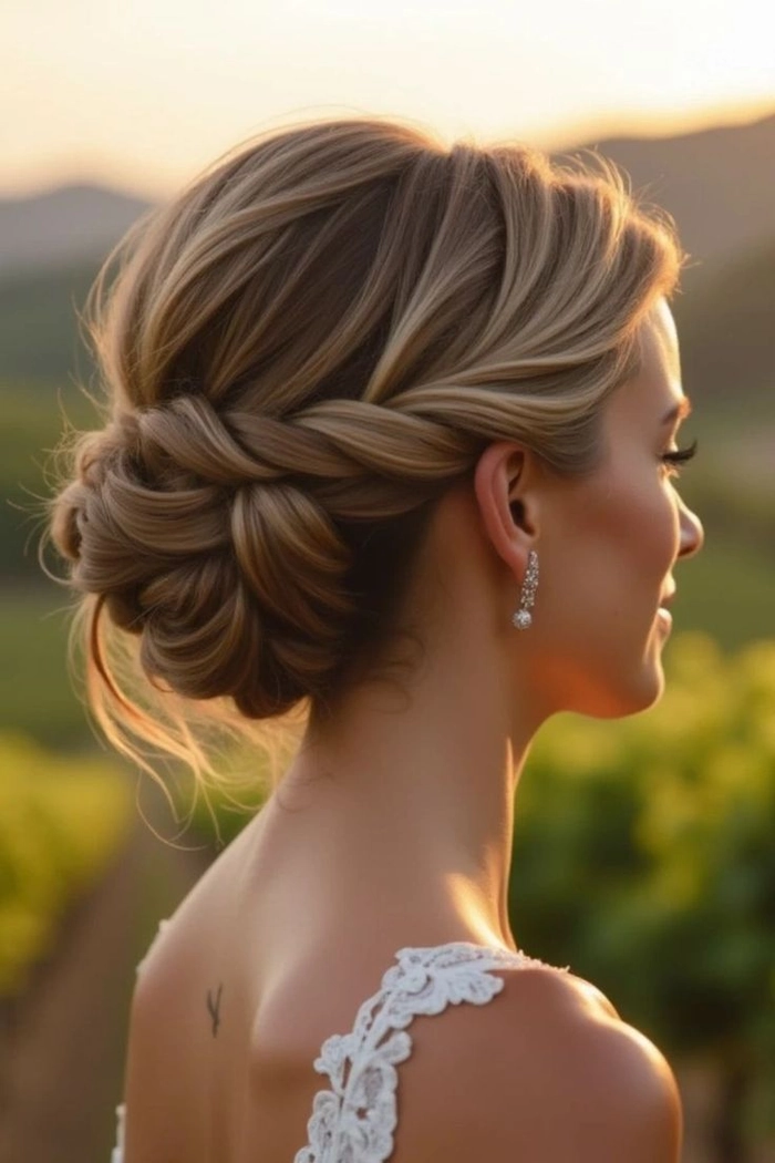Stylish wedding guest hairstyle for frizzy hair, party ready with soft waves and accessories