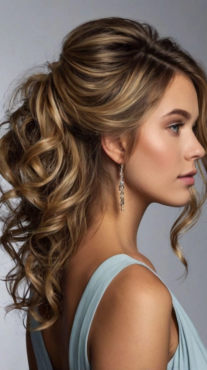 Winter Formal Party Hairstyle for Fine Straight Hair - Image 4 Elegant winter formal updo for fine straight hair with subtle sparkle