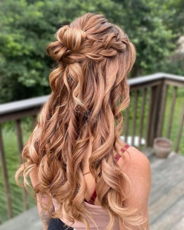Sleek party hairstyle for thin straight hair featuring a twisted bun and crystal pins Elegant winter formal updo for fine straight hair with subtle shimmer accents