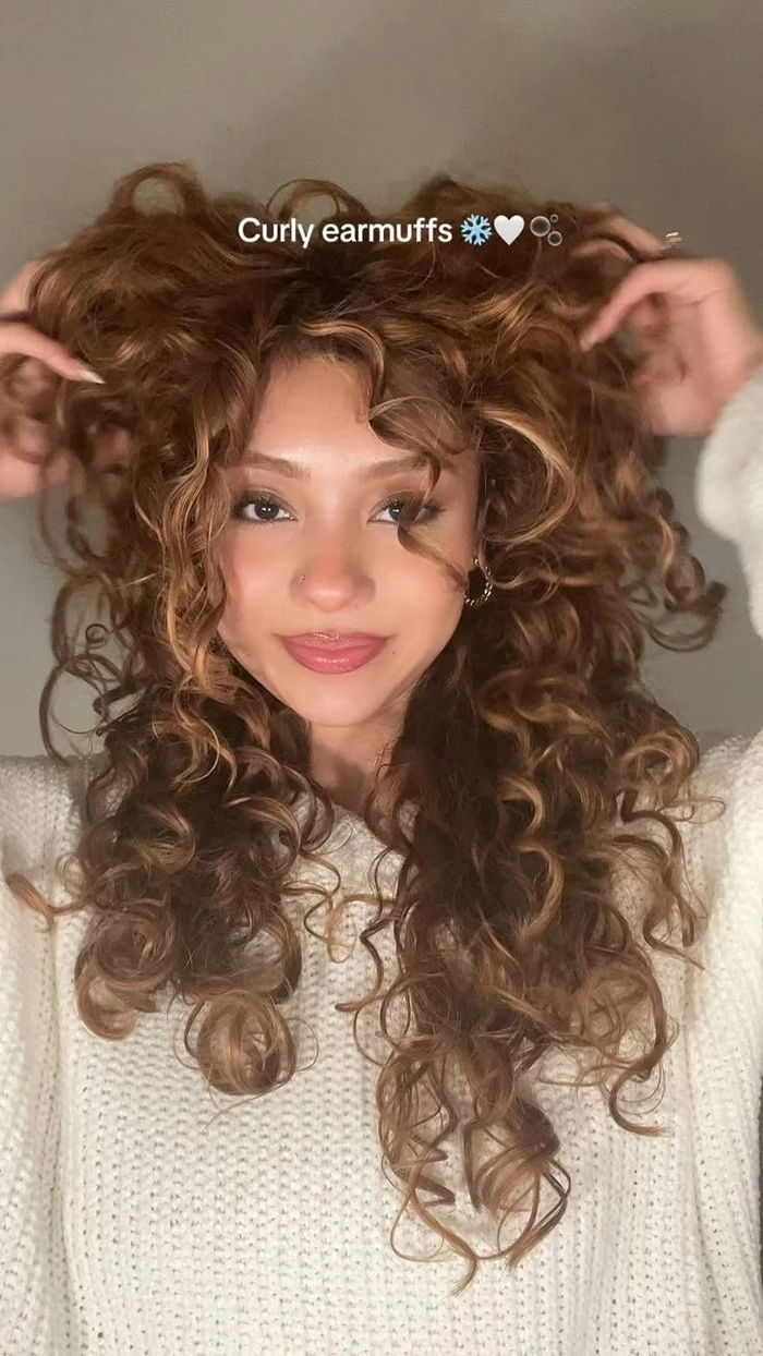 Elegant winter gala updo for medium curly hair with sparkling accessories