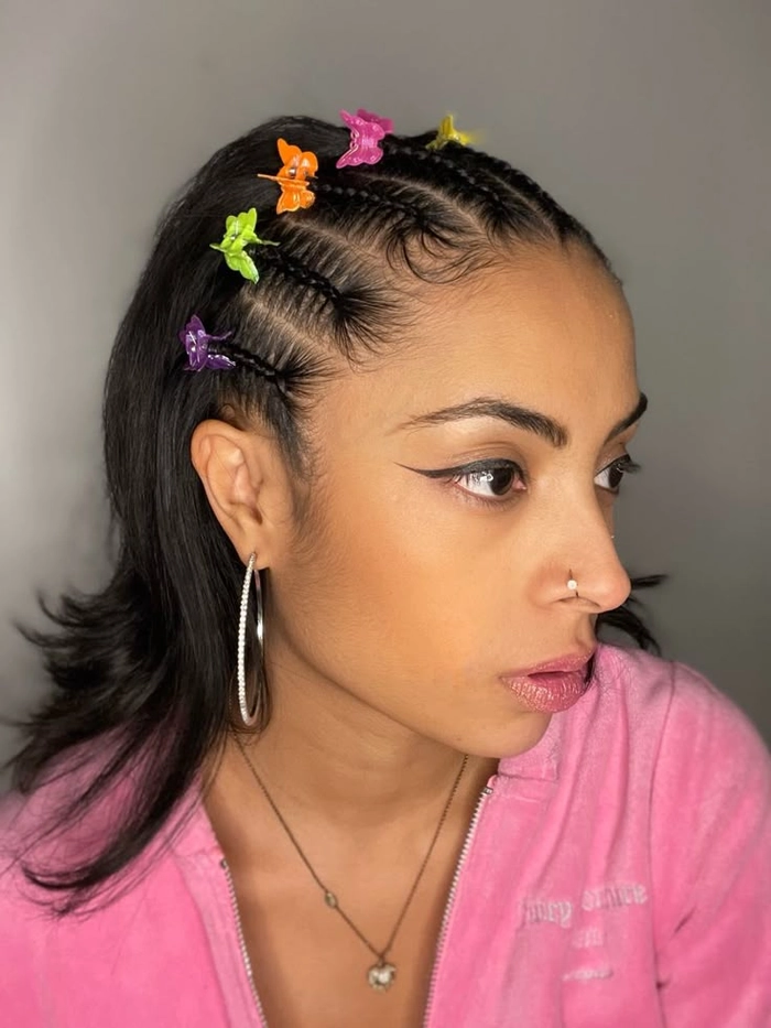 Y2K Clubbing Hairstyles with Butterfly Clips