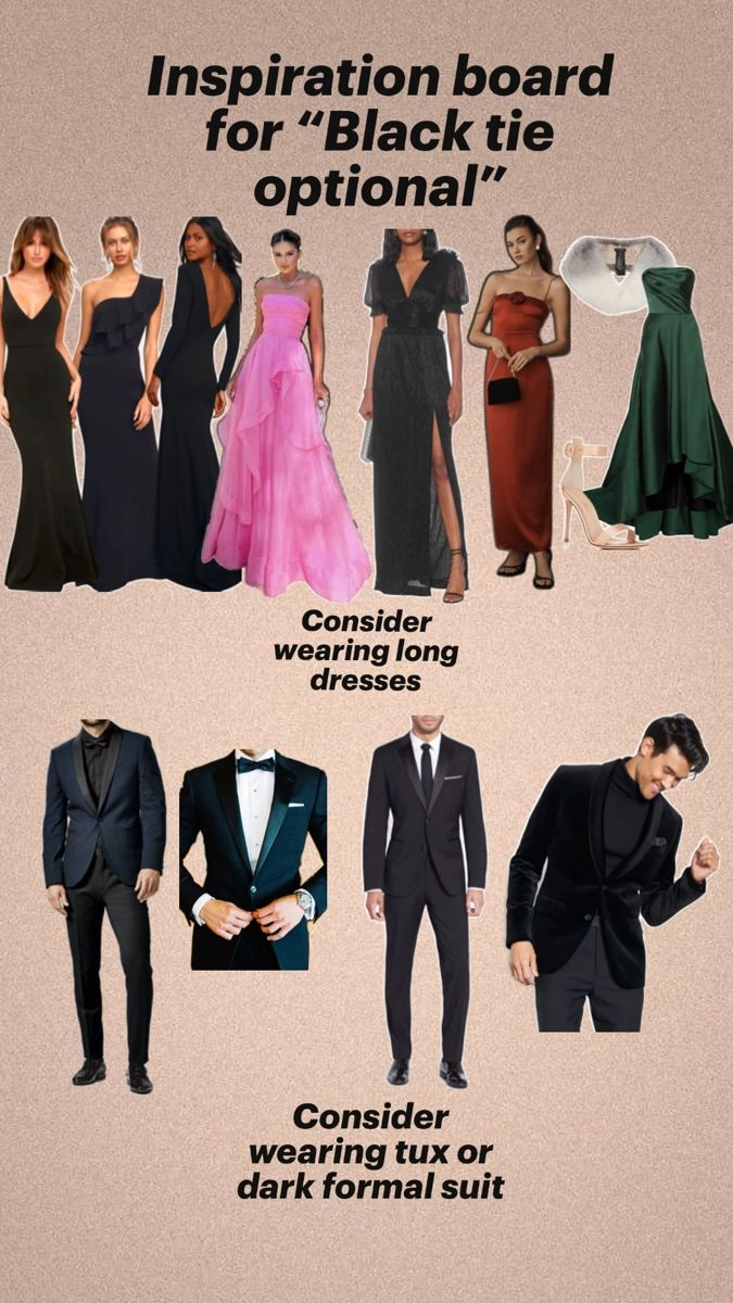 Chic prom look featuring a sophisticated black tie optional hairstyle Elegant black tie optional prom hairstyle with soft curls and a subtle hair accessory