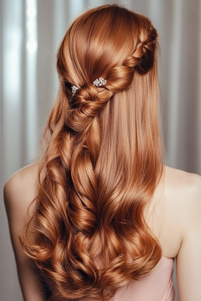 boho chic prom hairstyles with loose waves image