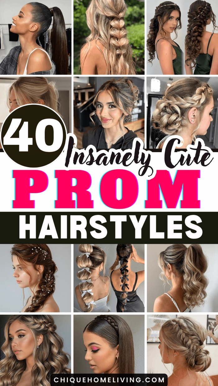 Elegant braided updo for prom hairstyles to match a blue dress