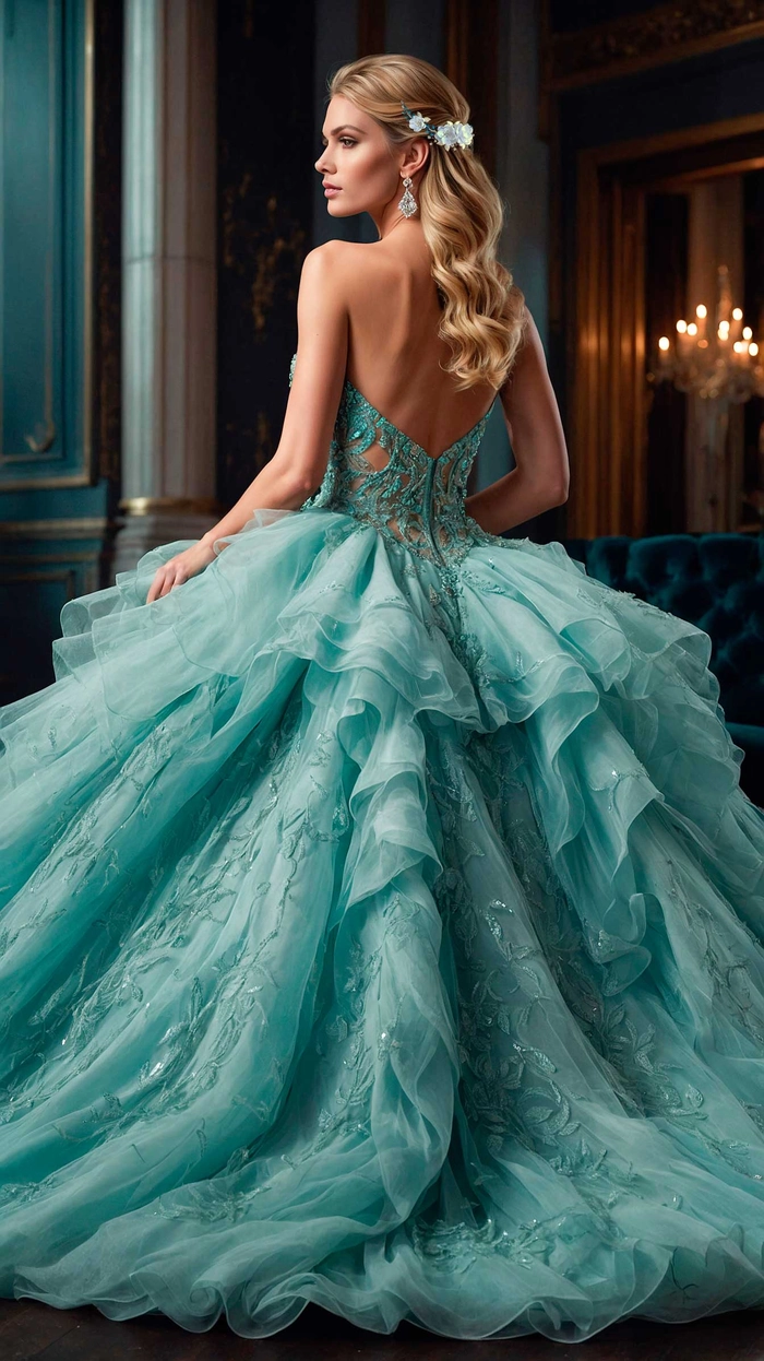 Elegant braided updo perfect for prom hairstyles to match a green dress
