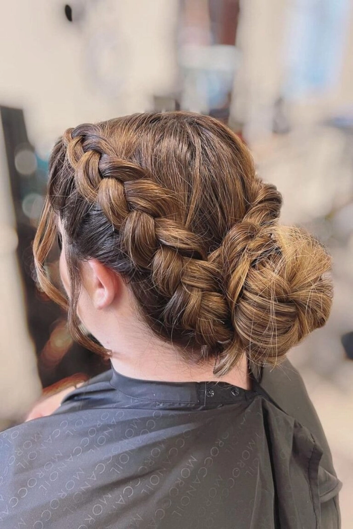 Prom hairstyles with a Dutch braid for a stunning prom night look Elegant prom hairstyle featuring a Dutch braid woven into loose curls