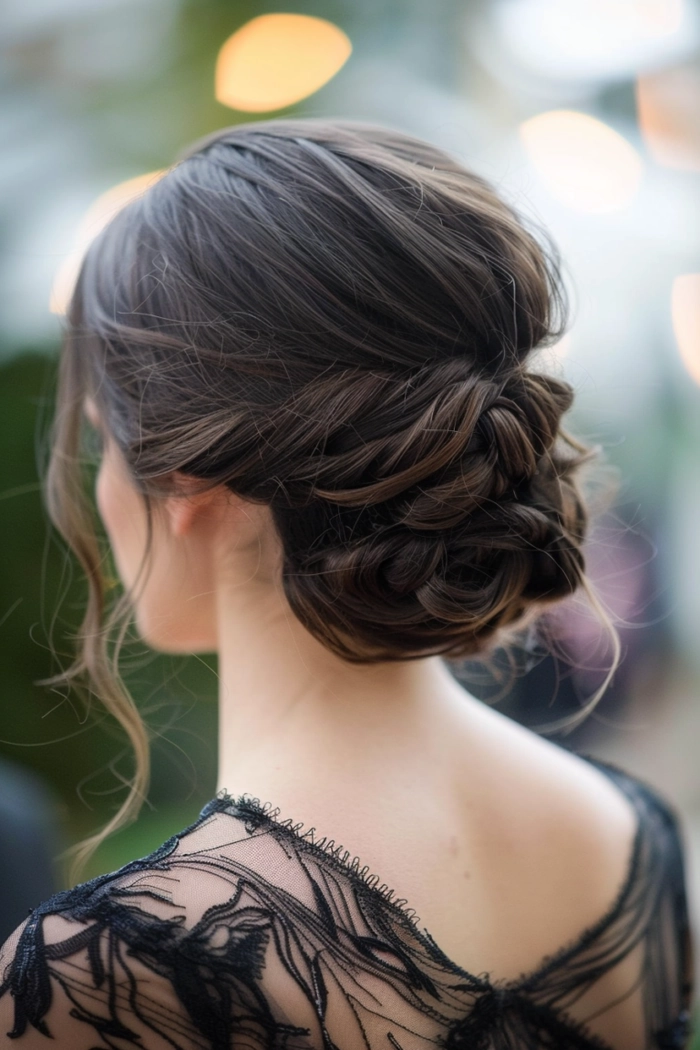Chic and stylish prom hairstyle perfect for a contemporary look Elegant modern minimalist sleek prom hairstyle with smooth finish