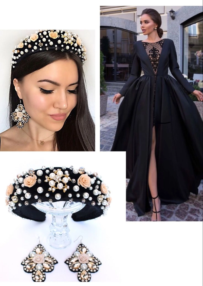 Stunning crystal headband prom hairstyle example number 14 Elegant prom hairstyle adorned with sparkling crystal headbands