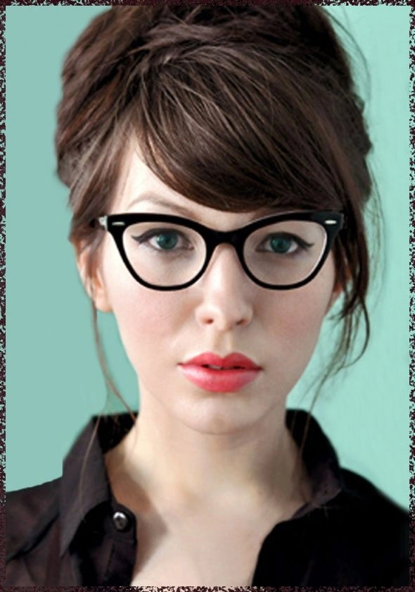 Elegant prom hairstyle showcasing a girl wearing stylish glasses