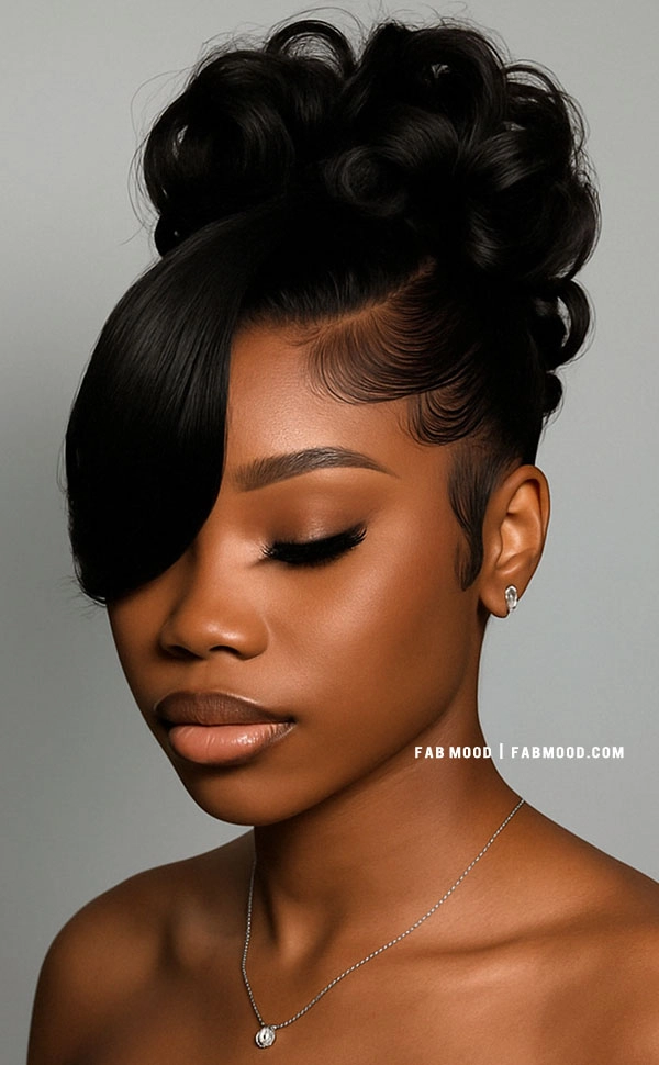 Elegant prom hairstyle showcasing hair extensions and weaves for added volume