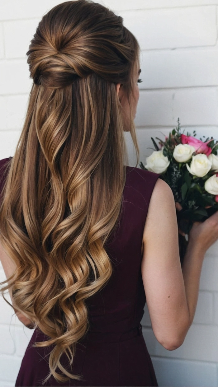 Elegant prom hairstyle showcasing hair extensions and weaves with intricate curls and volume