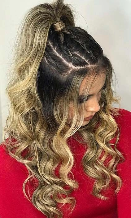 Stunning voluminous curls perfect for prom hairstyles on long thick heavy hair Elegant prom hairstyle for long thick heavy hair featuring soft curls and volume