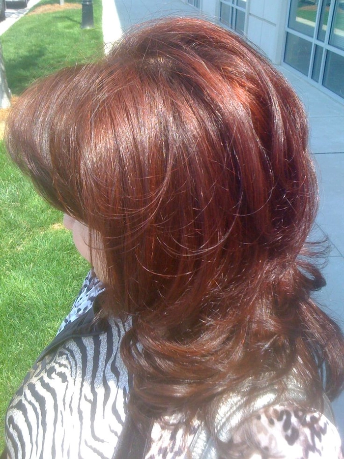Elegant prom hairstyle showcasing vibrant red hair with soft curls and a braided crown