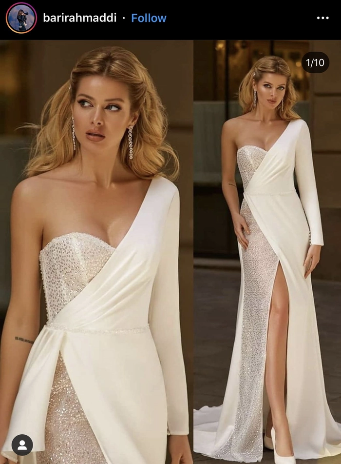 Elegant prom hairstyle featuring soft curls styled for a one shoulder gown look