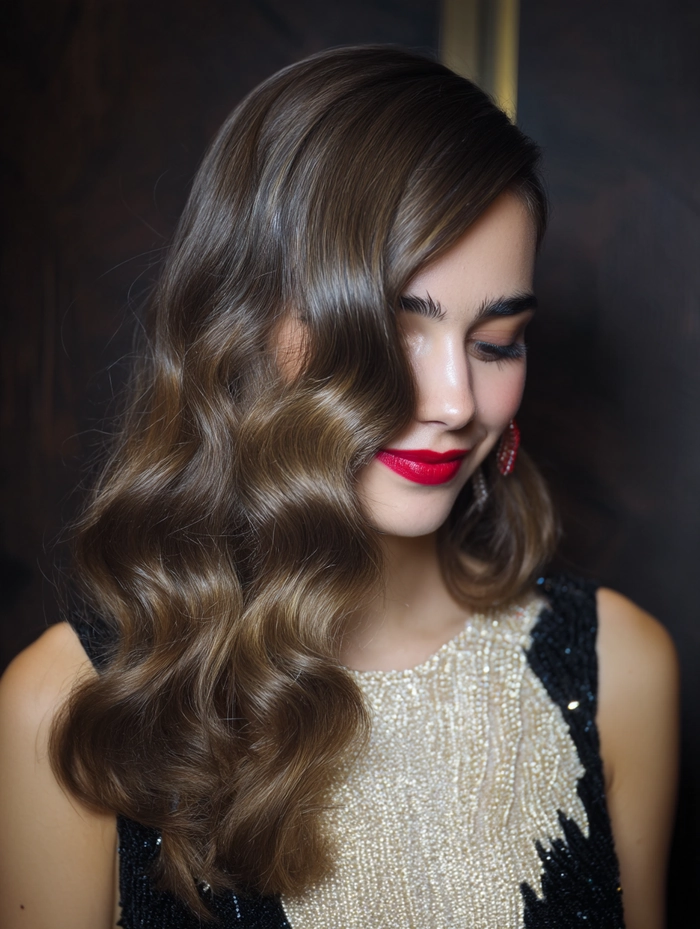 Prom Hairstyles Inspiration Image 2 with Deep Side Part Elegance Elegant prom hairstyle featuring a deep side part with soft curls