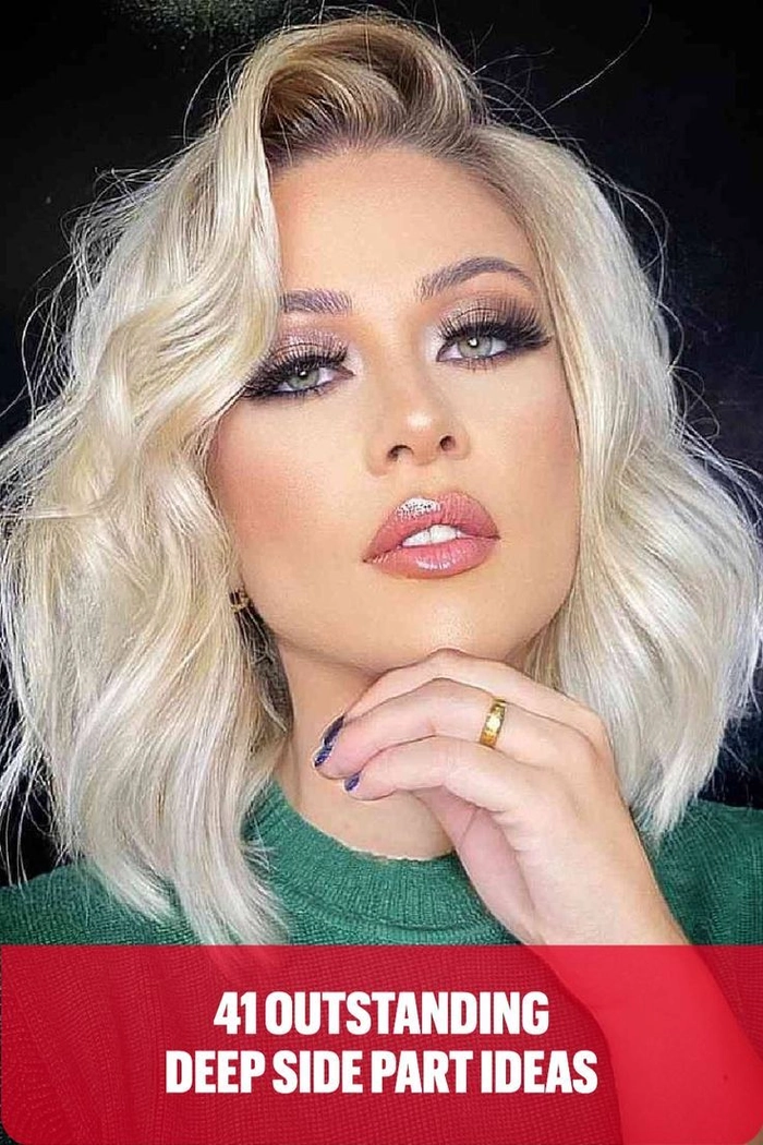 Stunning deep side part prom hairstyle idea for a glamorous look Elegant prom hairstyle featuring a deep side part and soft curls