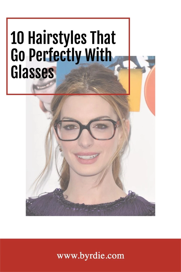 Elegant prom hairstyle featuring soft curls perfect for wearing glasses
