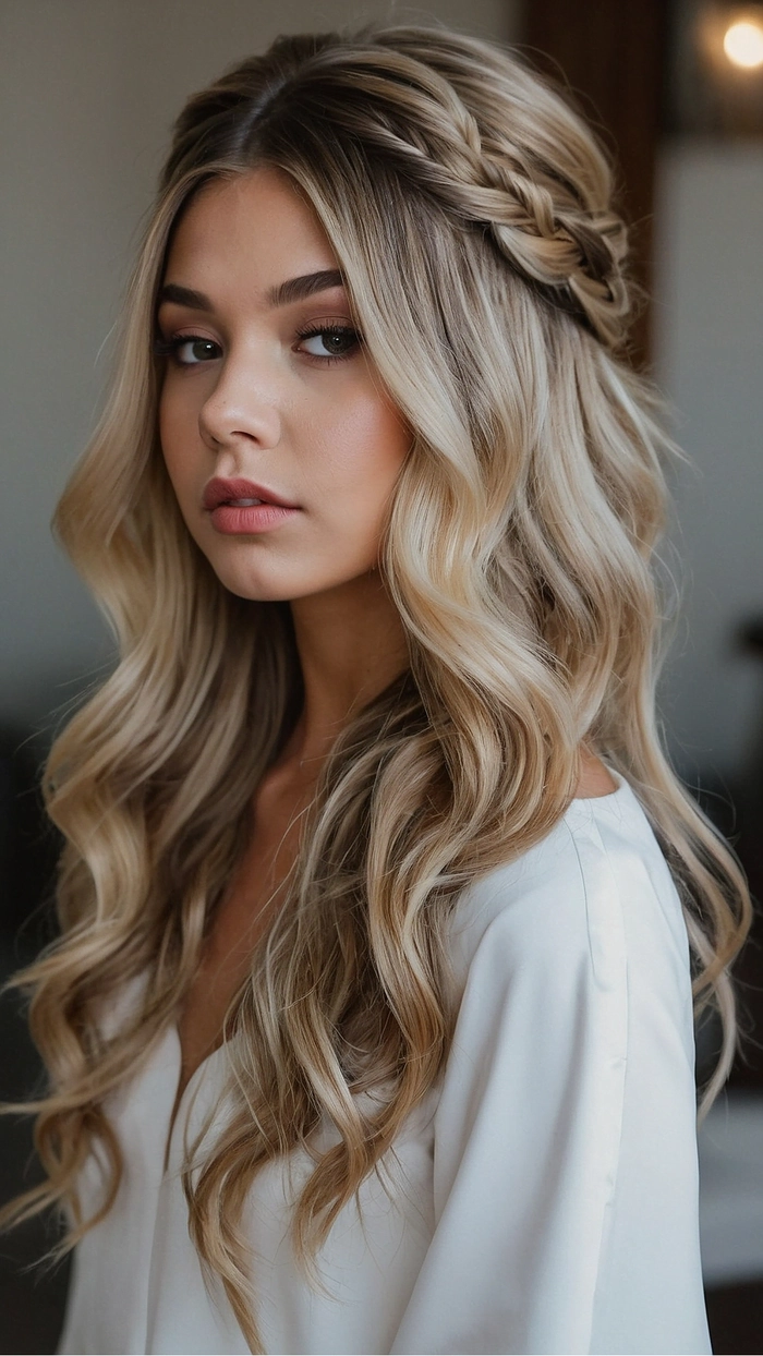 Prom hairstyles for thin hair to add volume perfect for prom night glamour Elegant prom hairstyle adding volume to thin hair with soft curls