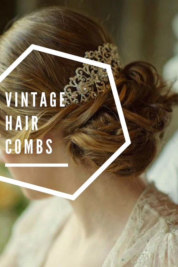 Classic prom hairstyle adorned with vintage hair combs for timeless elegance Elegant prom hairstyle showcasing vintage hair combs for a classic look