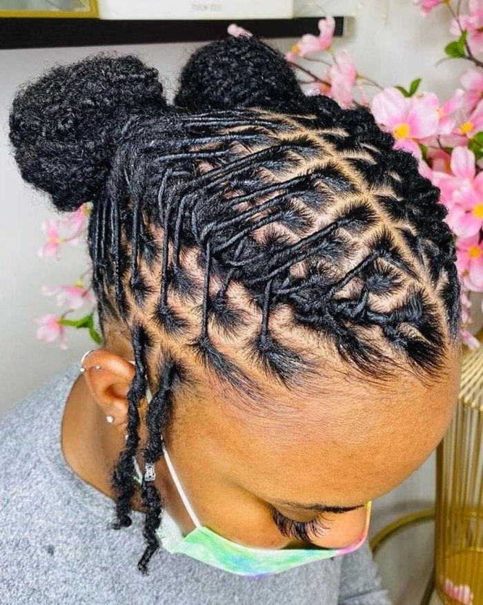 Elegant prom hairstyles for locs and dreadlocks showcasing intricate braids and accessories