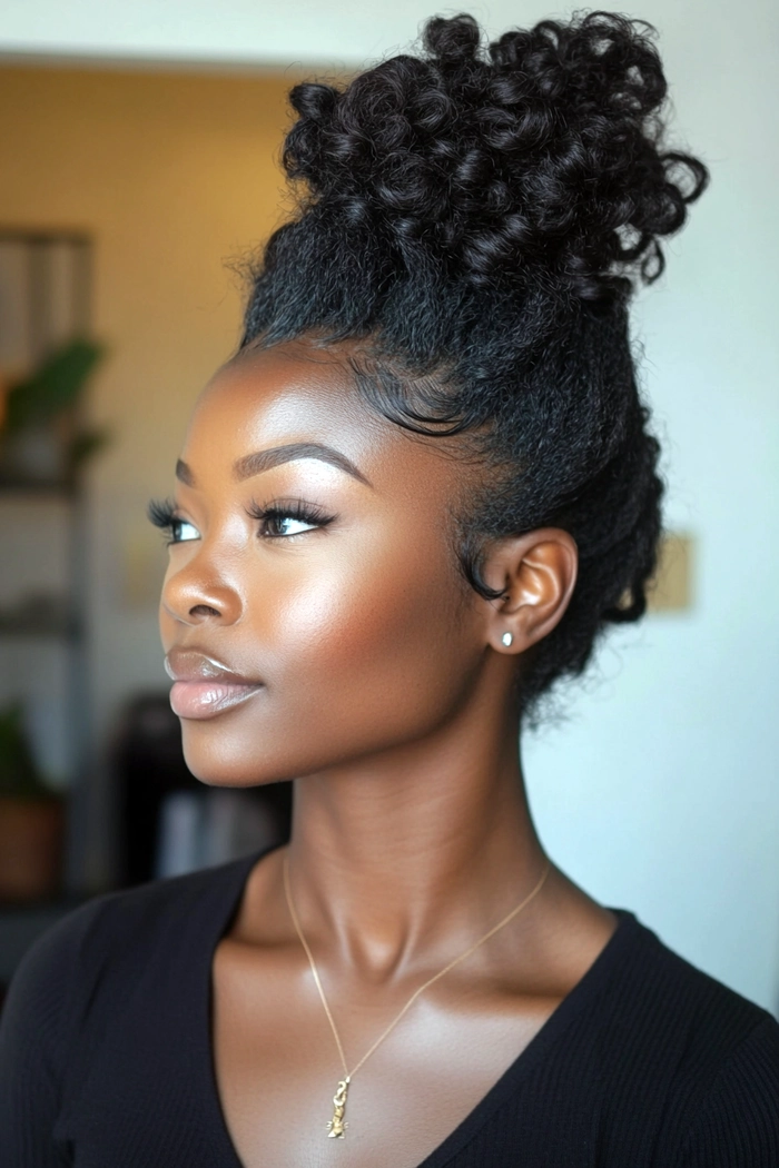 Stunning jet black hair prom hairstyle inspiration number 4 Elegant prom hairstyle on jet black hair with intricate braids