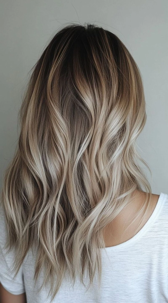 Elegant updo with prom hairstyles showcasing ash blonde highlights