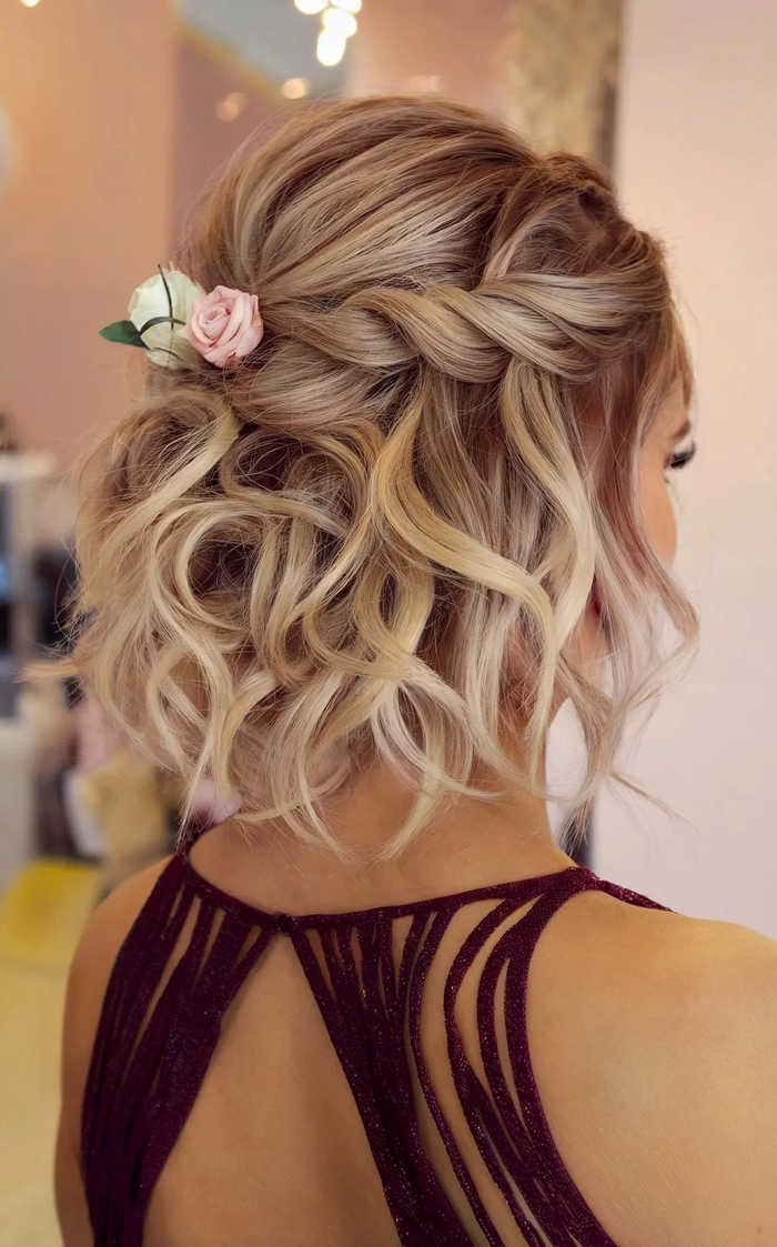 Elegant Prom Updos Perfect for Short Layered Hair Styles