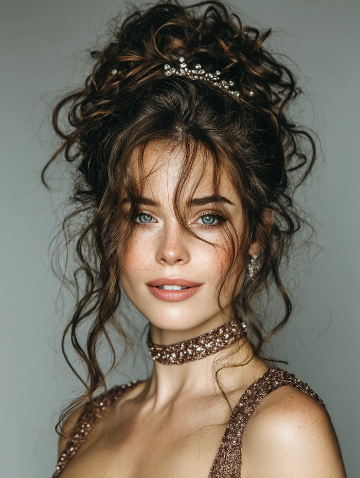 Chic prom hairstyle inspiration number 2 for high school seniors Elegant senior prom hairstyle featuring soft curls for high school graduates