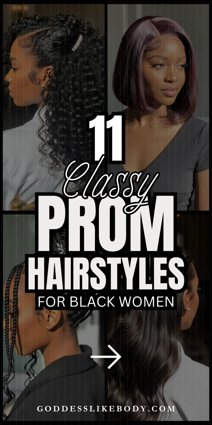 Elegant updo prom hairstyle complementing a classic black dress