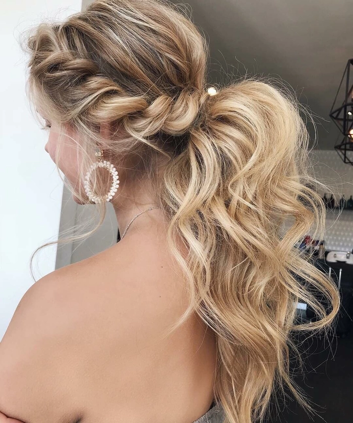Elegant updo prom hairstyle perfect to match a white dress