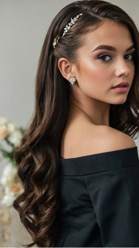 Chic prom hairstyle complementing v neck formal dress style number 15 Elegant updo with soft curls perfect for prom hairstyles for v neck formal dresses