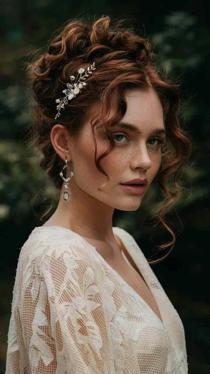 Stunning braided updo for a winter formal prom look Elegant winter formal prom hairstyle featuring braided updo with sparkling accessories