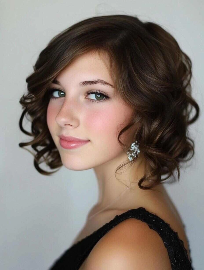 Stunning winter formal prom hairstyle ideas for a glamorous evening look Elegant winter formal prom hairstyle with soft curls and sparkling accessories