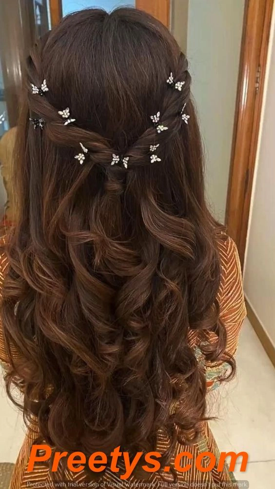 Ethereal goddess braided prom hairstyle with delicate floral accents