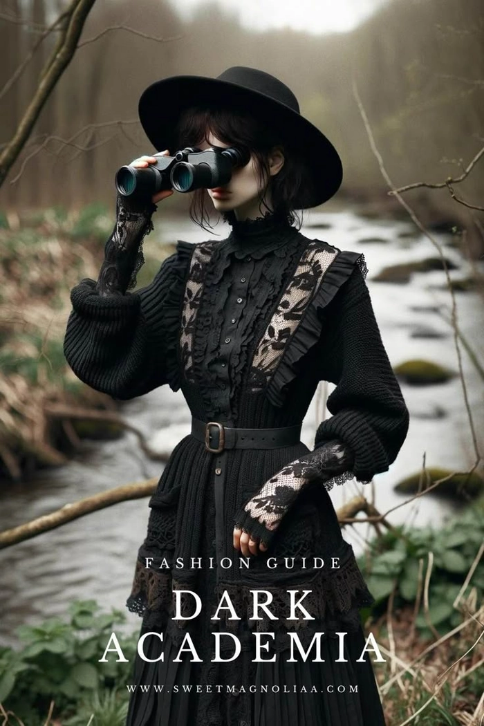 Elegant gothic dark academia prom hairstyle with vintage-inspired details and moody tones Gothic dark academia prom hairstyle featuring intricate braids and dark accessories