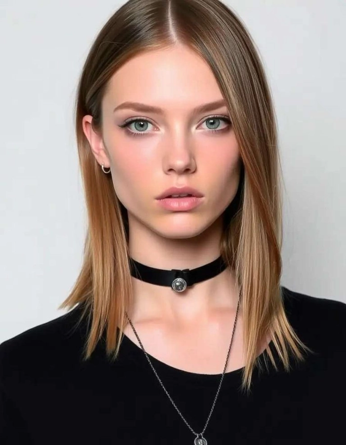 Bold and trendy edgy grunge prom hairstyle for a standout look Edgy grunge inspired prom hairstyle with textured layers and dark makeup