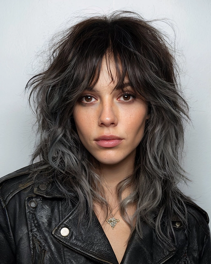 Trendsetting edgy grunge prom hairstyle perfect for a daring look Edgy grunge inspired prom hairstyle with textured waves and bold accessories