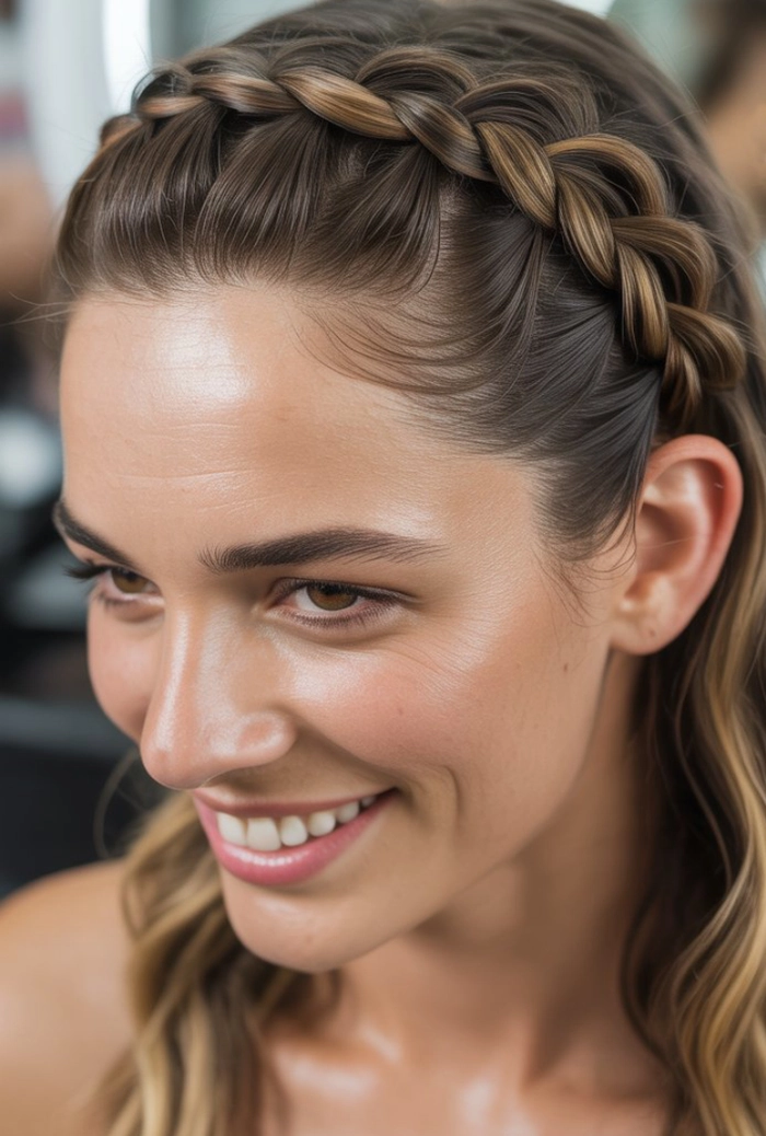 Chic and durable prom hairstyle perfect for humid weather conditions Humidity resistant prom hairstyles with elegant updo and curls for a formal event