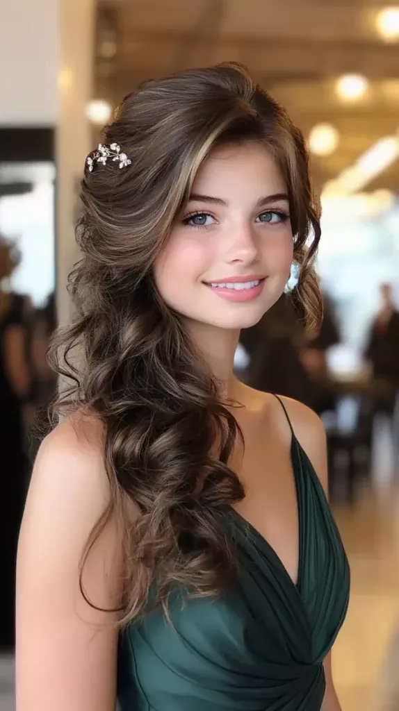 Prom hairstyles that last all night featuring a secure updo with volume and shine