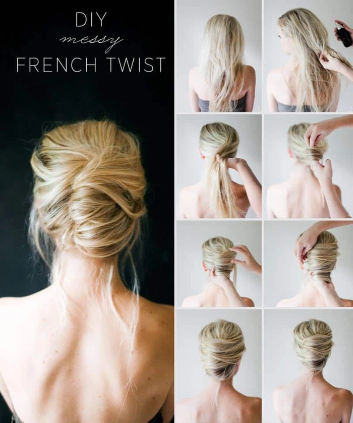 messy french twist prom hairstyles image
