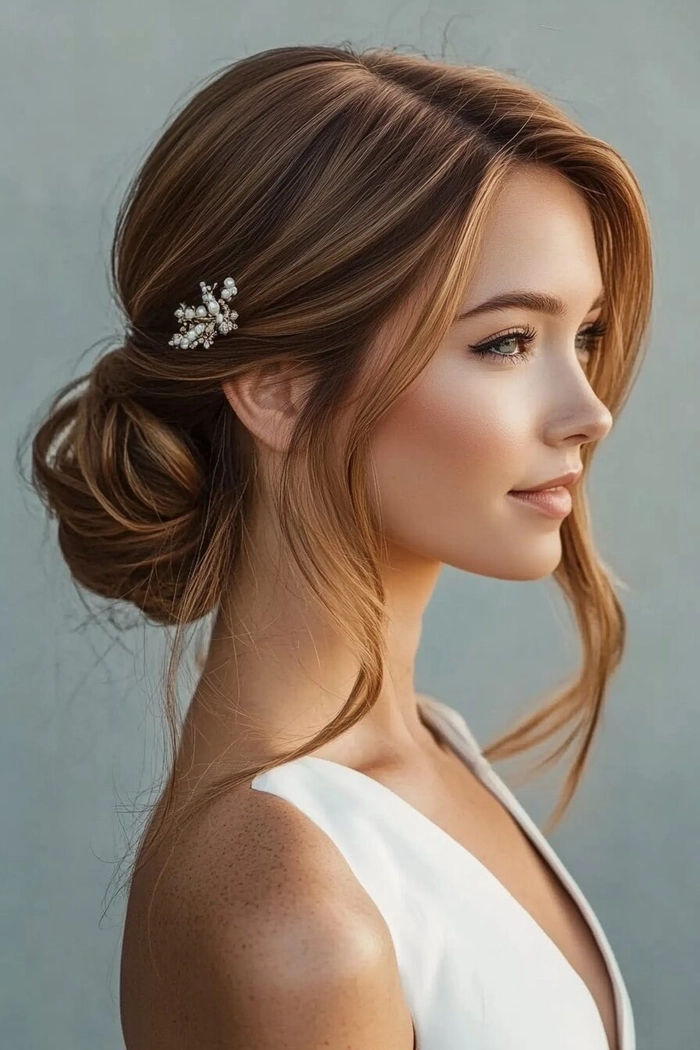 Chic sleek prom hairstyle perfect for a modern minimalist look at prom night Elegant modern minimalist sleek prom hairstyle with smooth finish and subtle volume