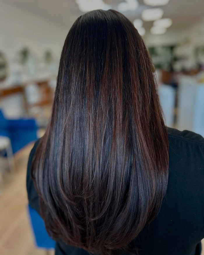 prom hairstyles for dark brunette balayage image