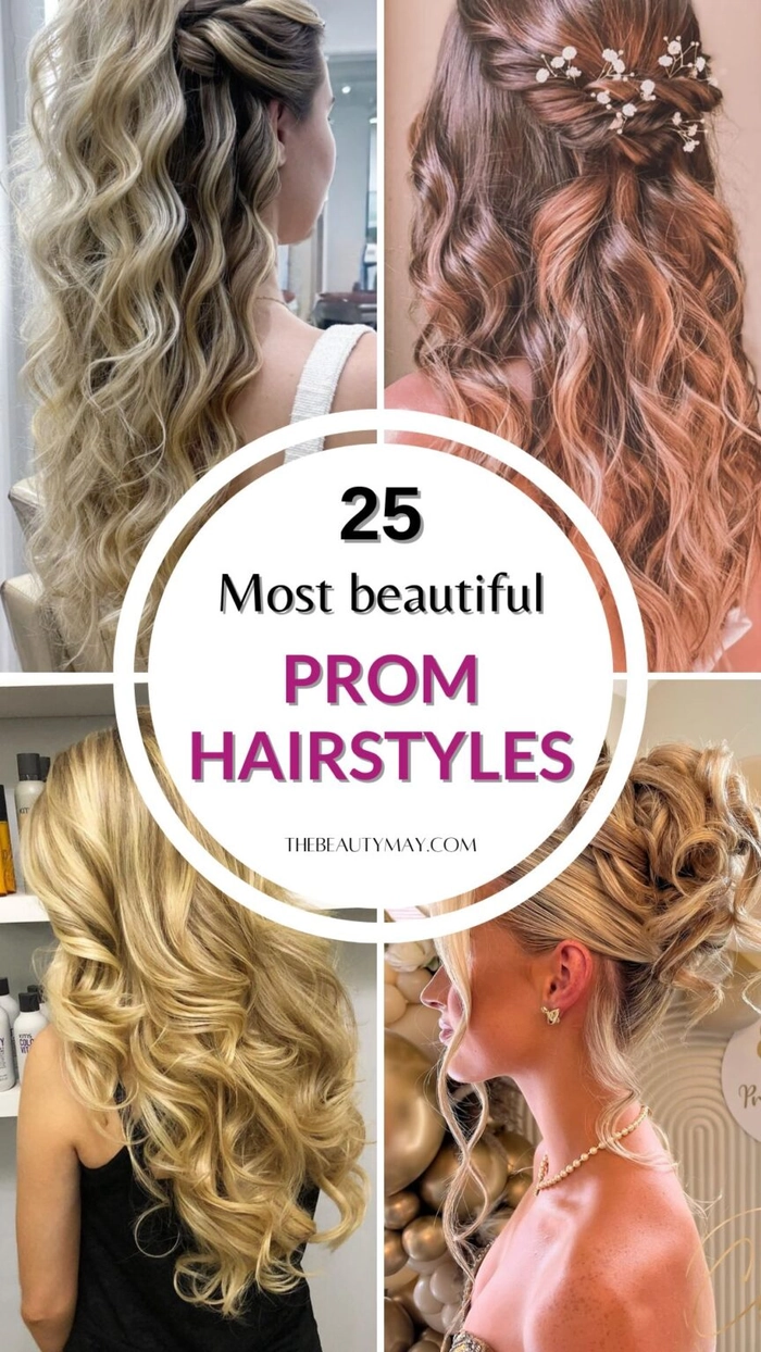 Prom hairstyle with braids and pins designed to stay perfect all night