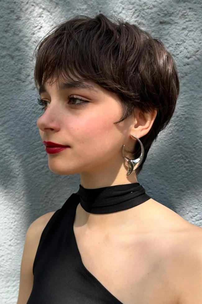 Elegant prom hairstyle for dark brunette balayage with soft waves