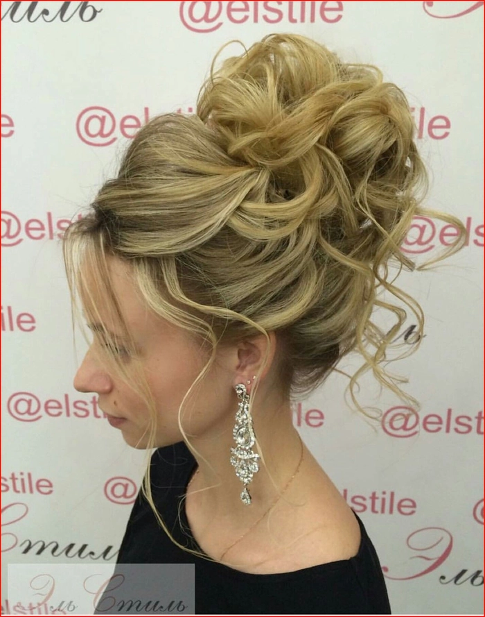 Elegant Prom Hairstyles Featuring High Messy Buns