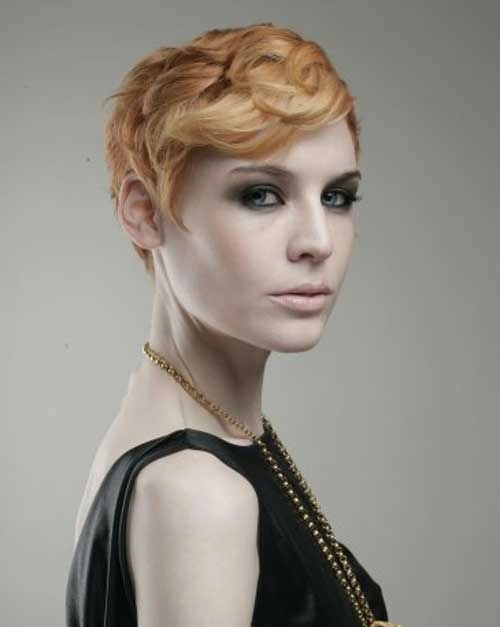 Elegant prom hairstyle for short pixie cuts featuring soft waves and delicate accessories
