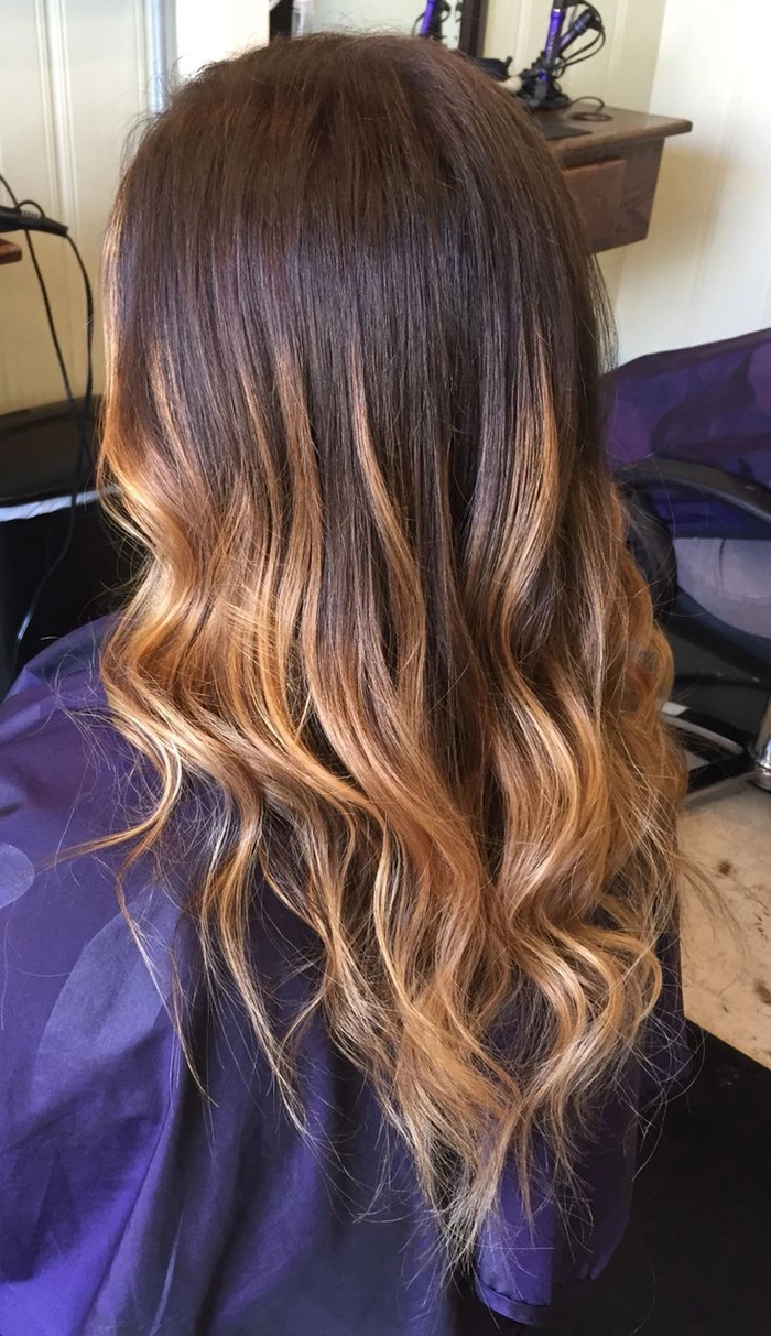 prom hairstyles for caramel ombre hair image