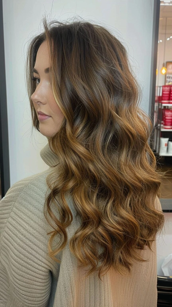 prom hairstyles for caramel ombre hair image