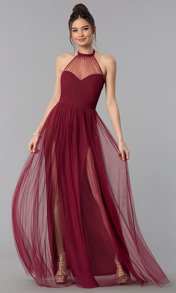 prom hairstyles for high neck formal gowns image