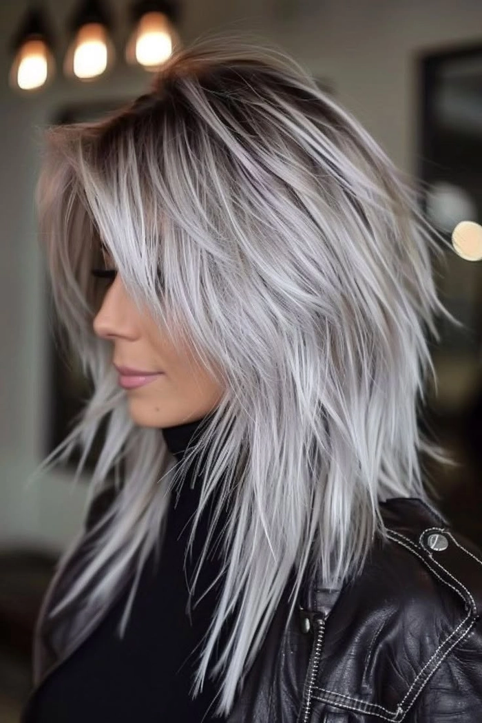 prom hairstyles for silver grey hair image